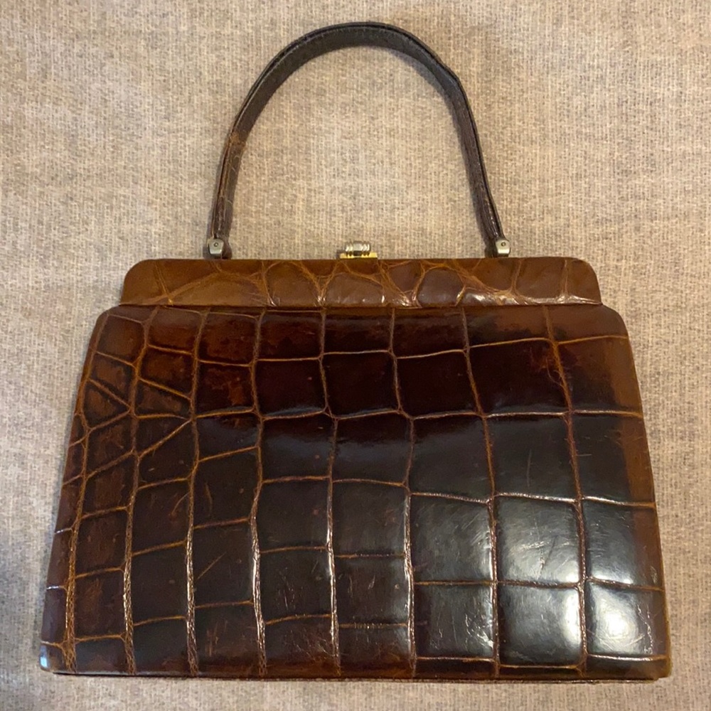 Vinyage Berma Paris Genuine Croc Skin handbag